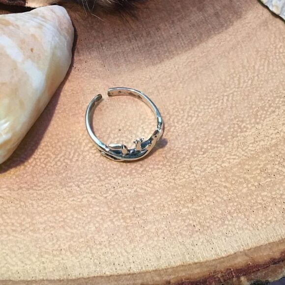 Lizard Sterling Silver Toe Ring Midi Ring - Picture 5 of 5